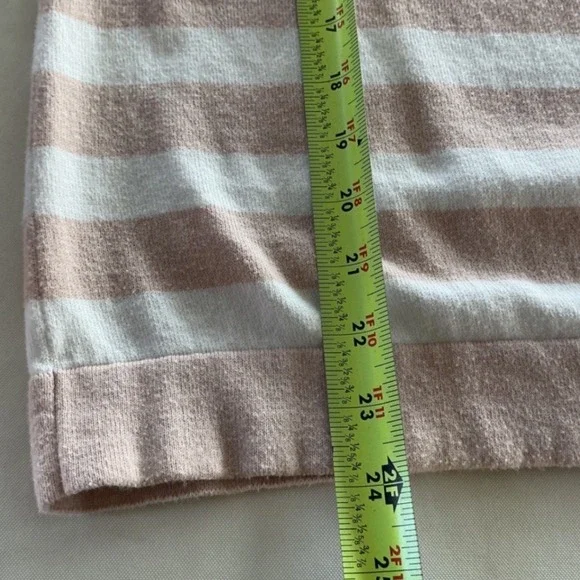 J Crew Women Striped Dog Graphic Sweater Pink White Long Sleeve Crew Neck Size S - Picture 5 of 10